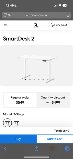 Electric Desk Autonomous SmartDesk (53”) 🖥️ 2 –