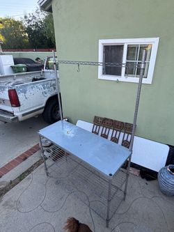 Metal Utility Table Bakers Rack with Shelves Work Station