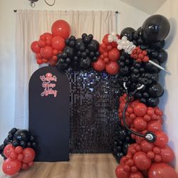 Balloon Backdrop Black And Red 