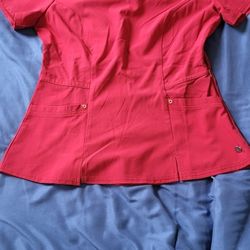 Red Scrub Top