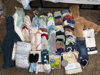 Baby boy items clothes range from 0-6 months