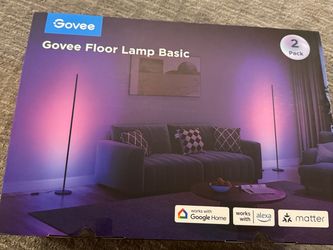 Govee RGBIC Floor Lamp Basic 2-Pack, Standing Lamp for Bedroom Living Room Compatible with Matter and Alexa, 1000lm LED Modern Smart Corner Lamp with