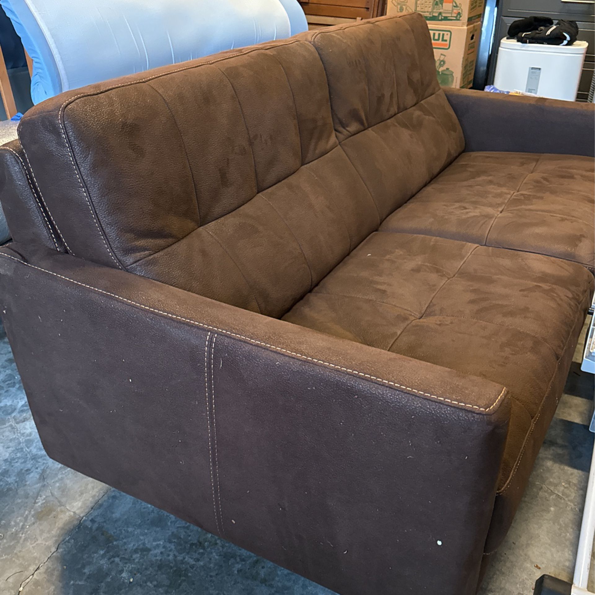 Brown Microsuede Dania Couch