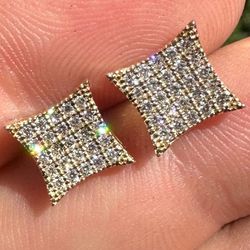 *MUST READ DESCRIPTION FIRST* Solid 14kt Yellow Gold Earings W 0.43ct VVS Natural Diamonds
