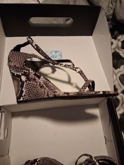 Snakeskin Print Wedge Sandals