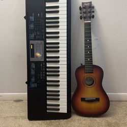 synthesizer and guitar
