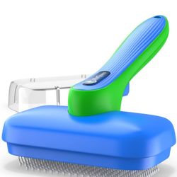 PetLovers EzSlicker Brush - Self Cleaning Dog and Cat Hair Brush, Efficient Shedding Grooming Tool for Long and Short Haired Dogs & Indoor Cats, NEW