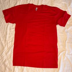 American Apparel Medium Red Fine Jersey Crew Neck T-Shirt
