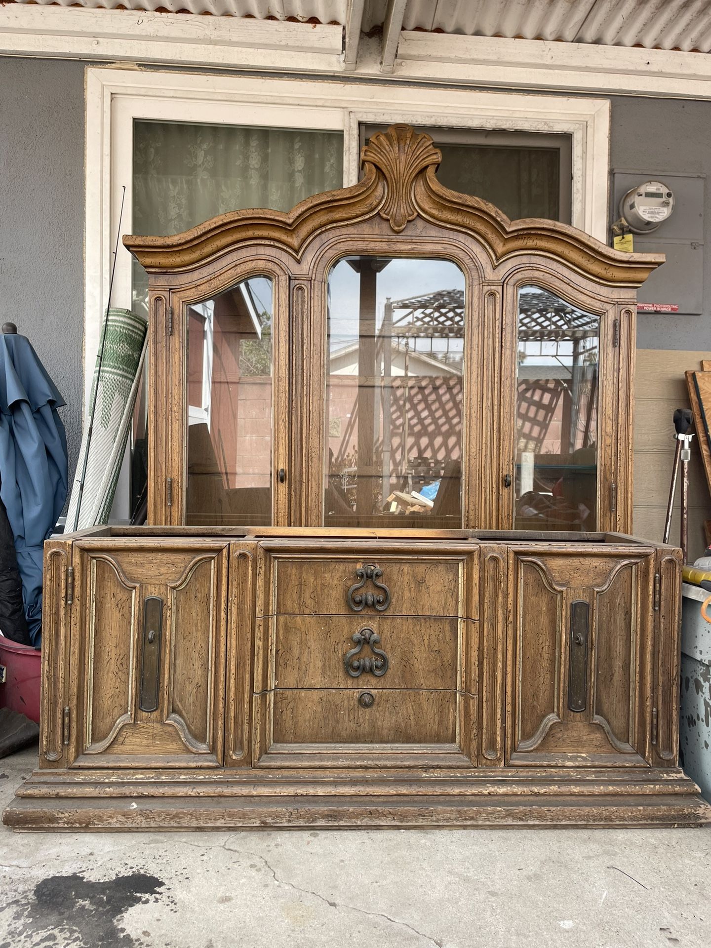 Glass Enclosed Two Door Hutch