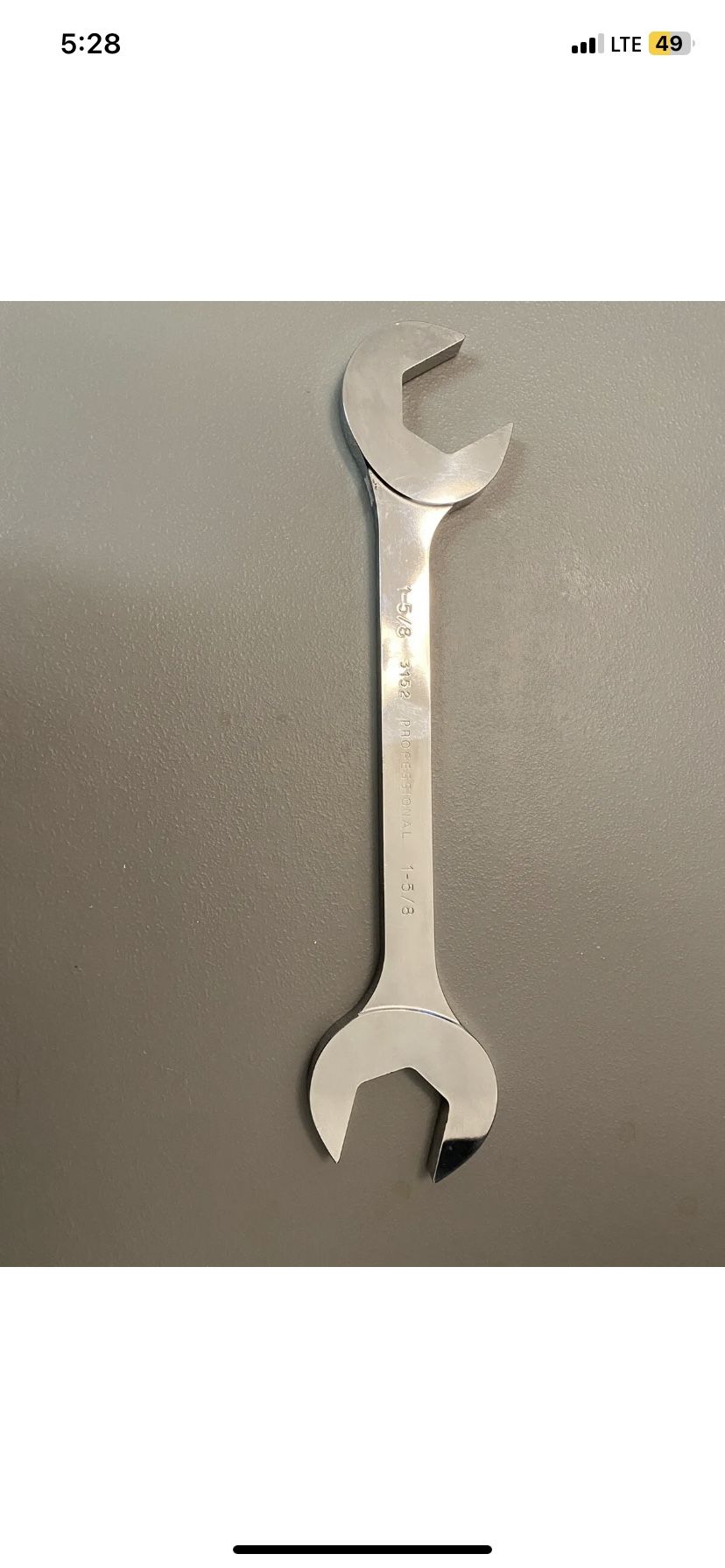 PROTO J3152 OpnEnd Wrnc,Strt,15",Steel 1 5/8 inch