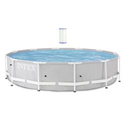 New, Intex 12' x 30" Prism Frame Premium Round Swimming Pool Set