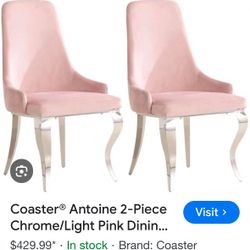 Pink Suede Chrome Chair 