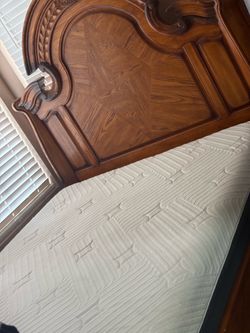 Queen bed frame and mattress