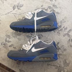Used Nike Air Max 90 - Gray and Blue - Men’s 9.5