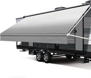 RV Awning Fabric Replacement, 19.5oz Heavy-Duty Weatherproof Vinyl Camper -NEW (3043/🏡)