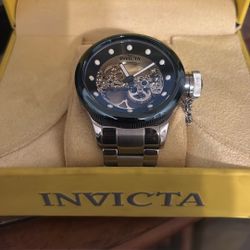 Invicta 46mm Objet D’art Auto Dual Time Gold tone -men’s 