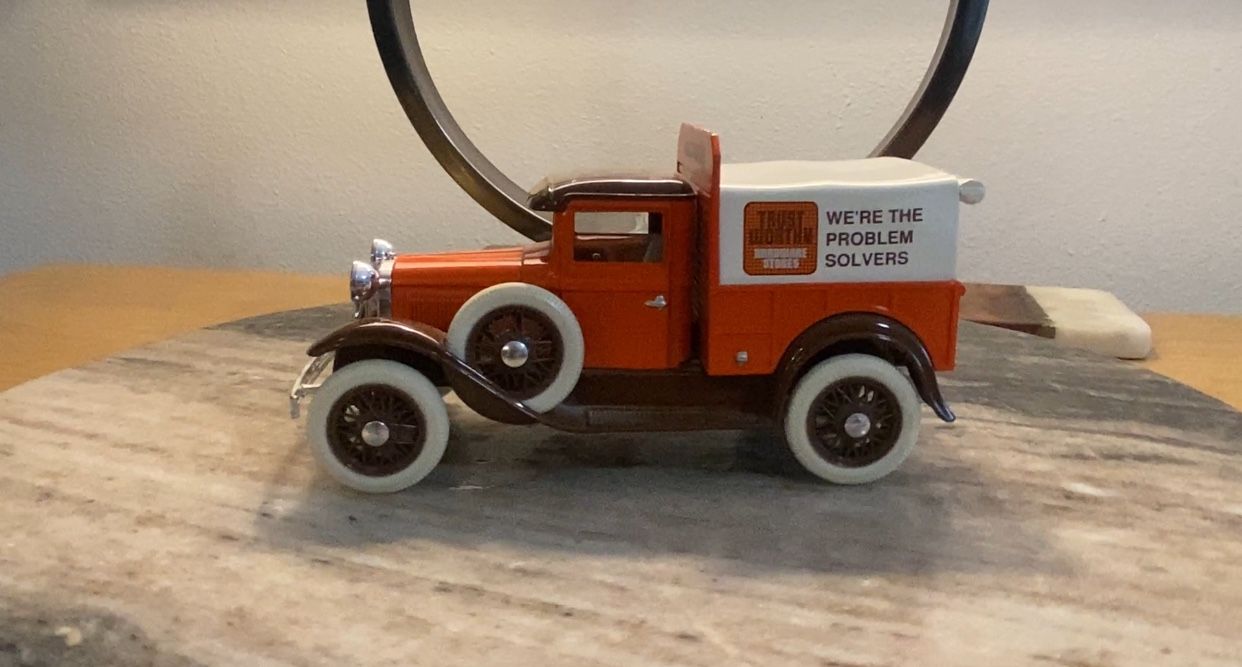 Die Cast Bank of Trust Worthy Hardware Store Model A Pickup Truck