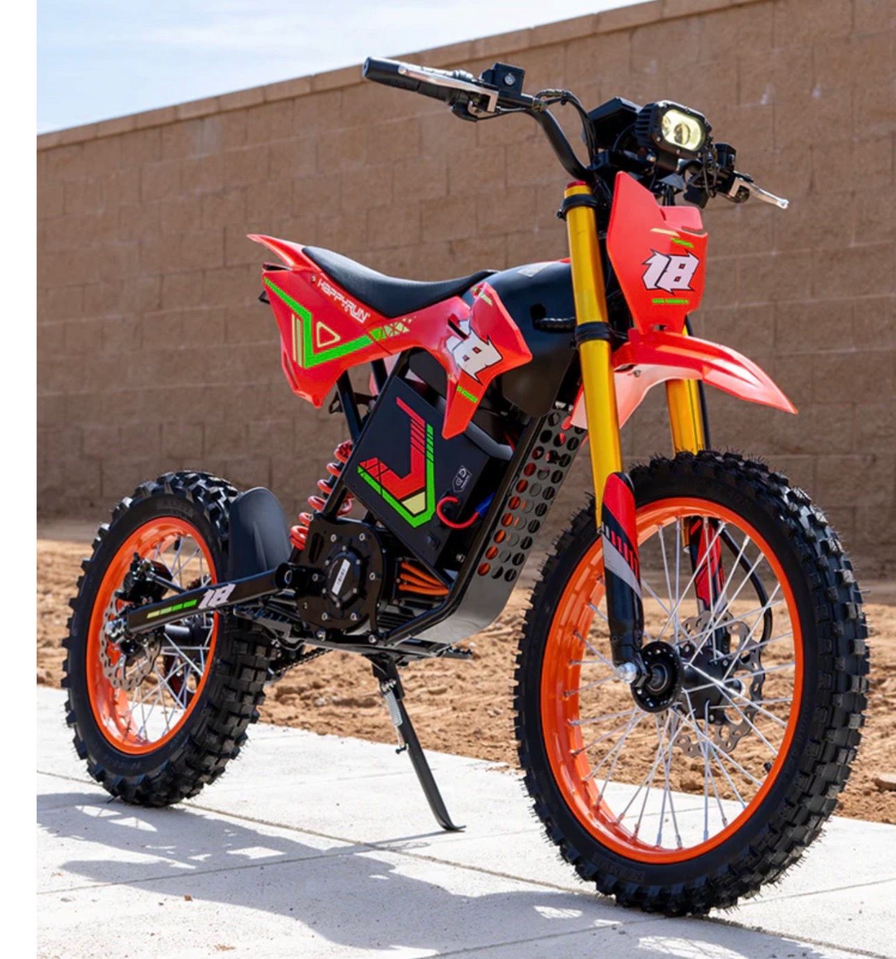 Off-Road E-Moto - Electric Dirt Bike for Adults - 6000W Peak Mid-Drive Motor, 46 MPH Top Speed, 60V 30Ah