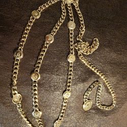 St. John Chain Belt Triple Strand 37"