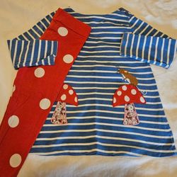 Mini Boden size 3-4 toadstool set