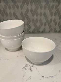 White Ceramic Bowls Set of 4