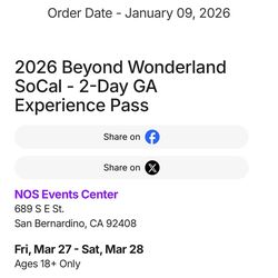 Beyond Wonderland 2-Day GA 2026 Bracelet