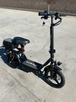 500W Adult Electric Scooter with Seat, 14" Tires, Shock Absorption, Up to 30 Miles, 20 MPH, with Carry Basket, for Commuting