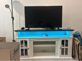 TV Stand With LED Light + Storage