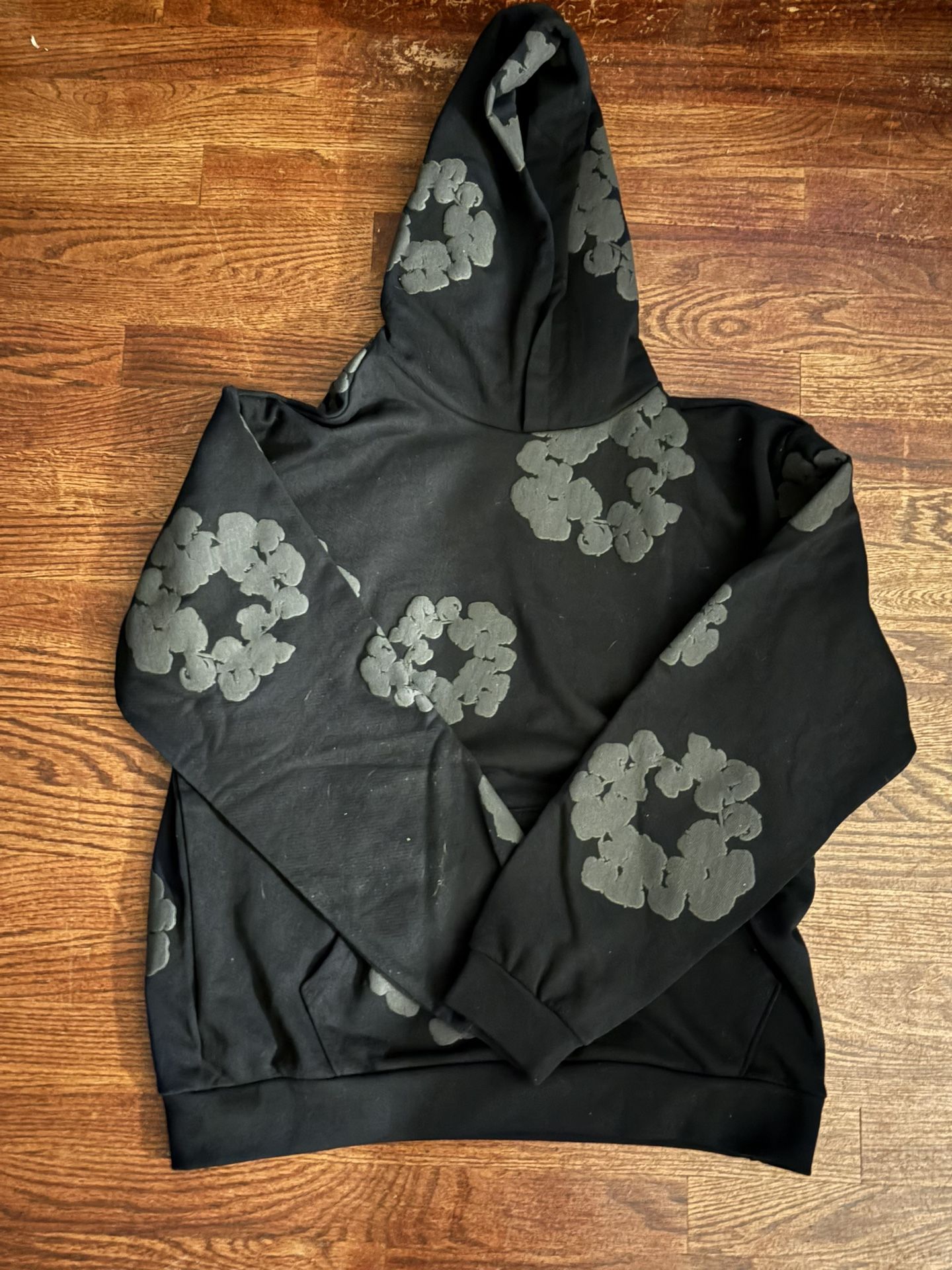 Denim Tears Cotton Wreath ‘ Black Monochrome ‘ Hoodie