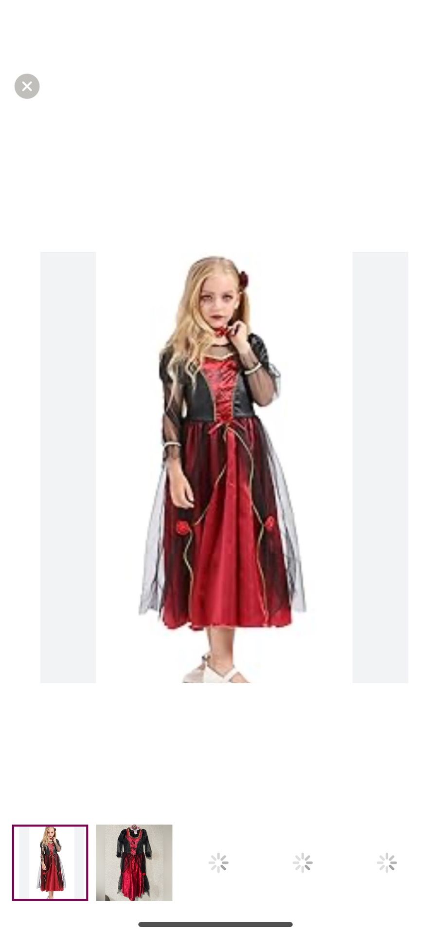 Elegant Black and Red Kids vampire Halloween Costume dress size Large