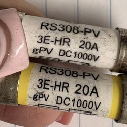 RS308-PV 20A Solar Fuses 1000VDC (10x38mm) – Bulk Lot 200 Pcs