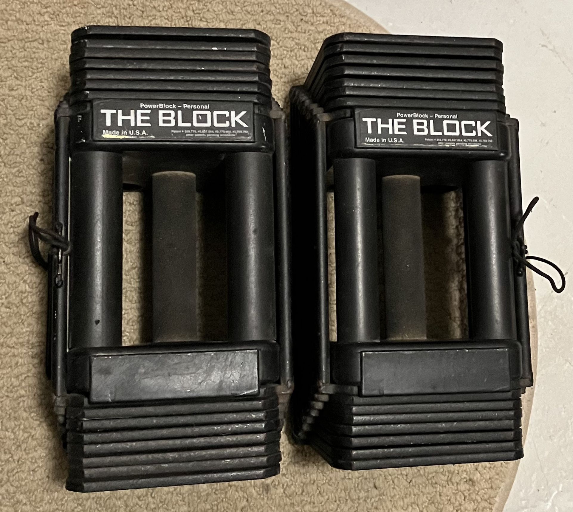 STUCK Powerblock The Block Dumbbells 45lbs power weights weight set pair Powerblocks 45 lb lbs 45lb 90lbs Total