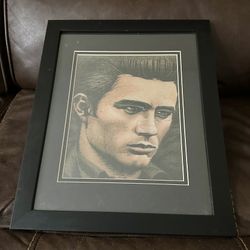 Vintage Artwork James Dean OCTAVIO OCAMPO HOLLYWOOD LIGHTS OPTICAL ILLUSION PRINT Framed Vintage
