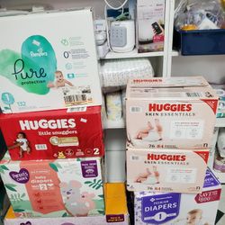 Baby Diapers Size N,1, & 2