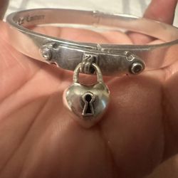 Juicy Couture heart lock sterling silver bracelet 