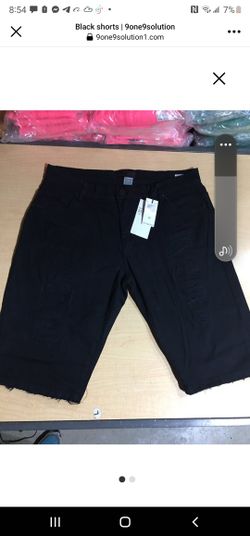 Men Black Jean Shorts