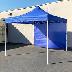 (New in Box) $109 Heavy-Duty Ez Popup Canopy 10 x 10 FT with (1 Sidewall, Carry Bag)