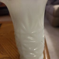 Vintage Bud Vase White Milk Glass Atomic Starburst Blast Geometric Mid Century