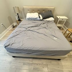 Queen Bed Frame W/Mattress