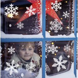 Christmas Snowflakes Window Clings Decals Decorations White