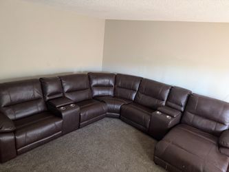 Chocolate Brown leather sofa