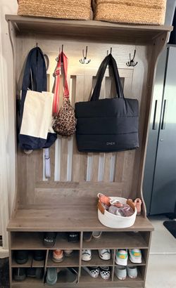 Entryway Hall Tree with Shoe Storage