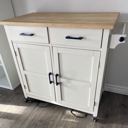 Wooden Kitchen Cart with wheels 