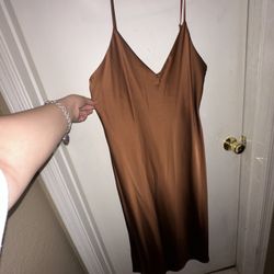 Brown Silky Dress 