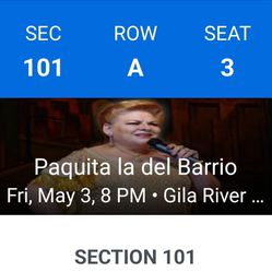 Paquita En Concierto 2 Tickets Pick Up Only 7 Ave And Baseline 