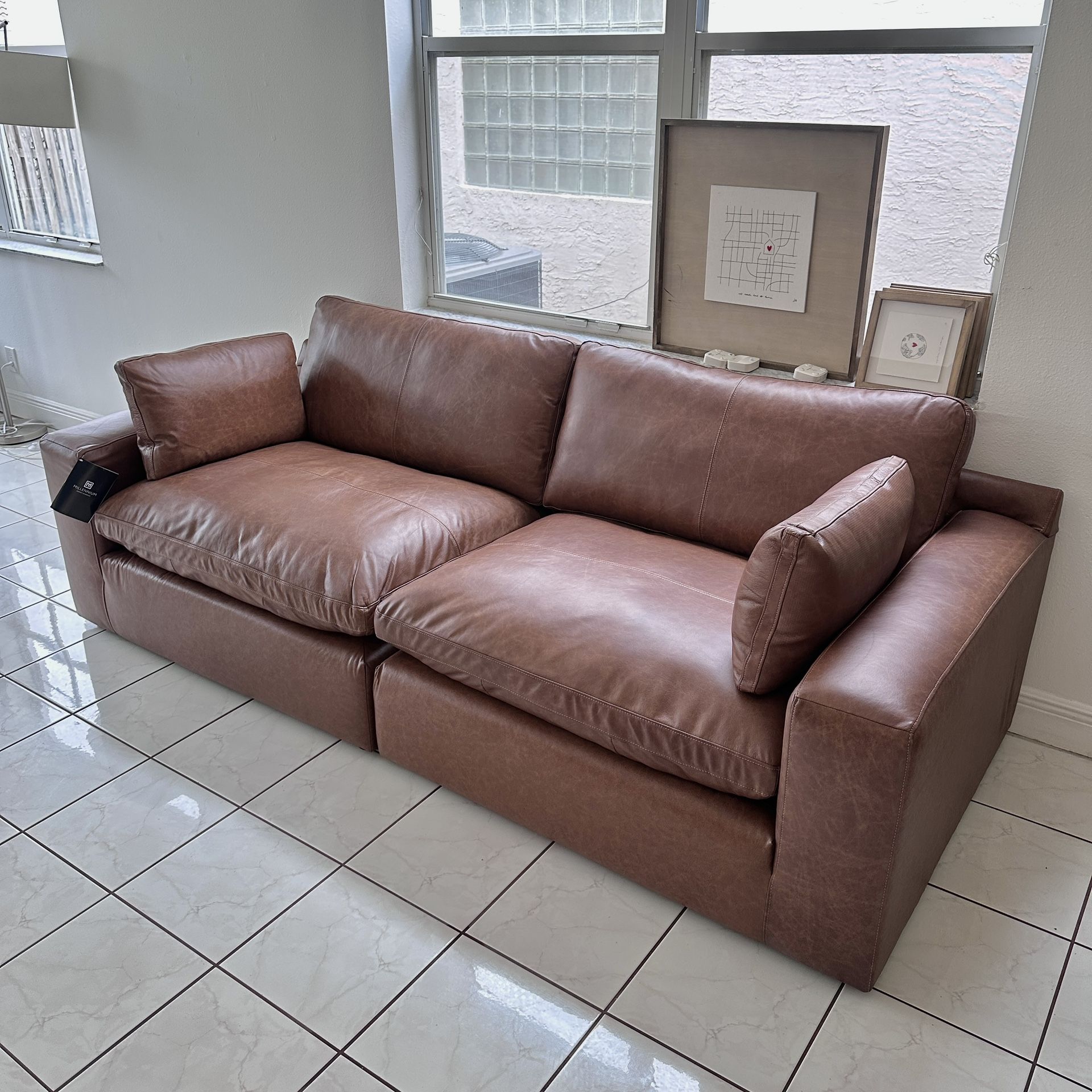 NEW Leather Cloud Couch Modular Sofa