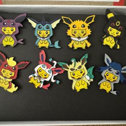 Pokemon Eevee Poncho Pikachu Pins