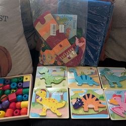 Pre-K Puzzles, Melissa and Doug Beading Set and Felt Beach Playset