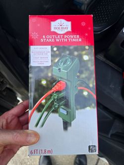 Brand New 6 Outlet Power Stake With Timer."CHECK OUT MY PAGE FOR MORE DEALS "