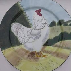 Lovely Rooster Serving Plate / add a plate stand & great Decor